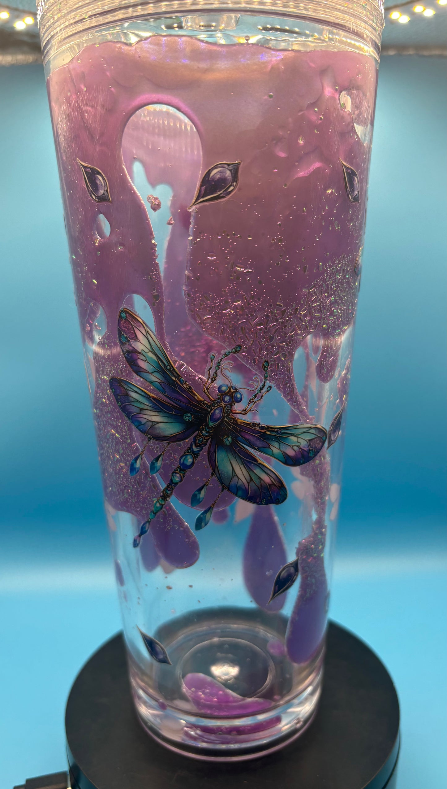24oz lava cup with dragonfly design