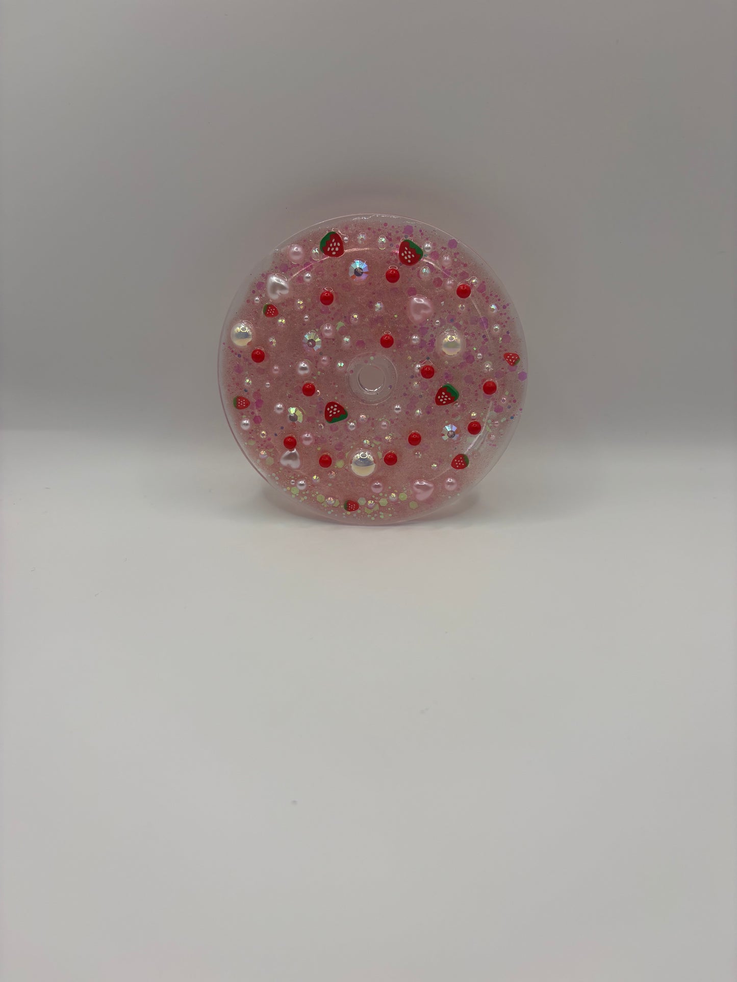 Decorated lid with charms(no ice ..add ice if want ice )