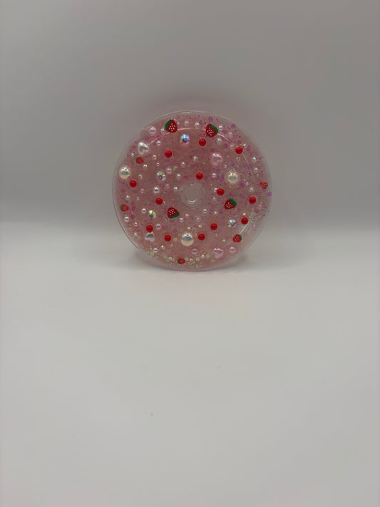 Decorated lid with charms(no ice ..add ice if want ice )